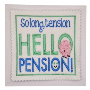 Embroidered Retirement Pension Card