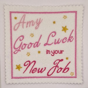 Embroidered New Job Personalised Card