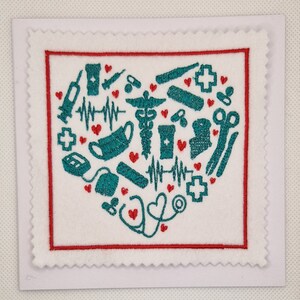 刺繍入り医療/NHSハートカード