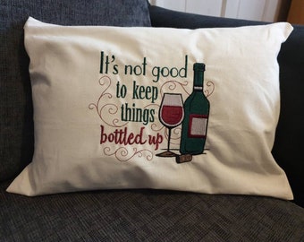 Besticktes Wein Kissen