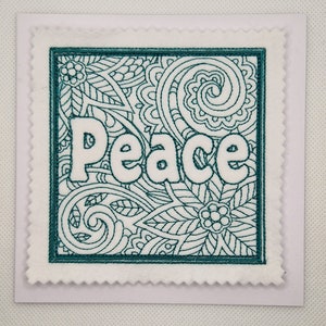 Carte brodée Peace Square de Noël