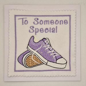 Bestickte Turnschuhe Geburtstagskarte