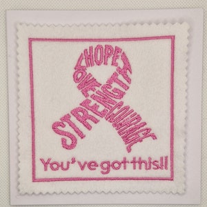 Embroidered Cancer Strength Ribbon Card