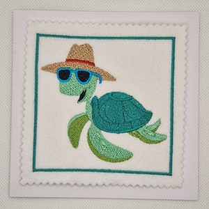 Gestickte Strand Schildkröte Karte