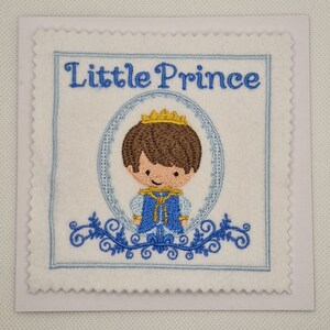 Gestickte neue Baby Boy Little Prince Karte