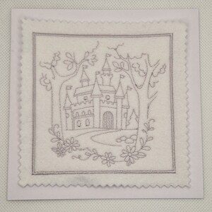 Embroidered Fairytale Castle Card