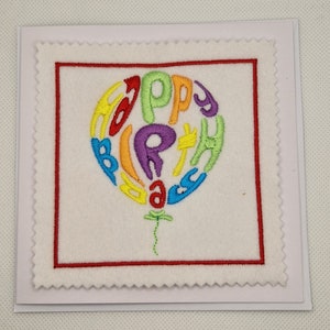 Biglietto di compleanno con palloncino ricamato