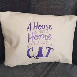 Embroidered Cat Cushion
