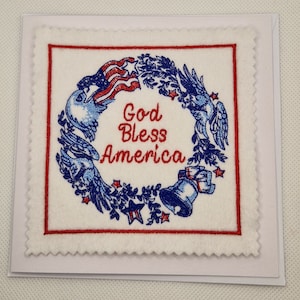 Geborduurde Amerika 4 juli-kranskaart