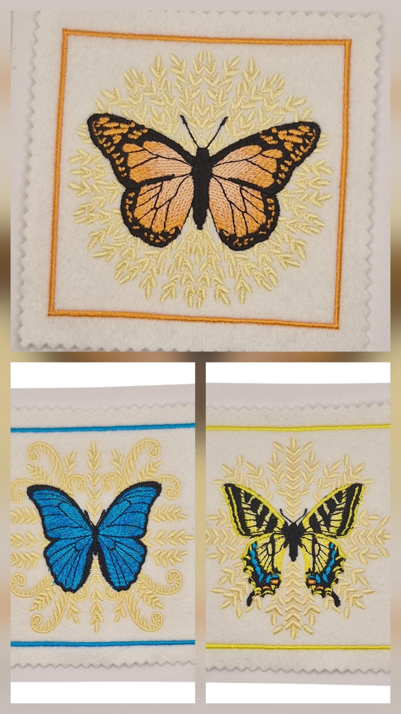Embroidered Blue Morpho Butterfly Card - Etsy