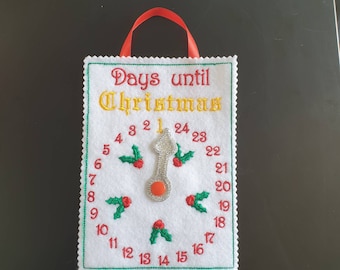 Embroidered countdown to Christmas chart