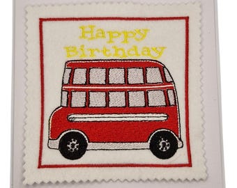 Embroidered Birthday Bus Card