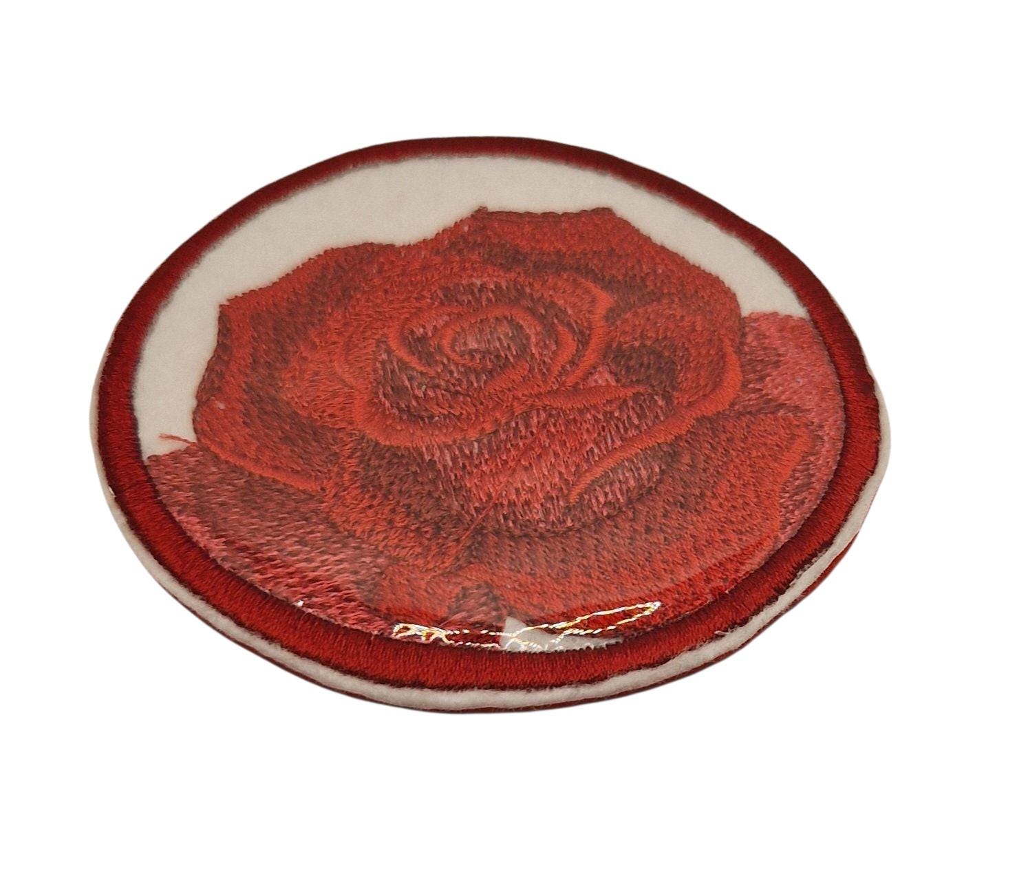 刺繍の花のバラのコースター - Etsy 日本