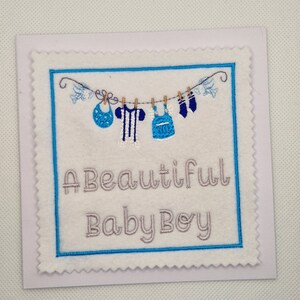 Tarjeta bordada para ropa de bebé niño recién nacido