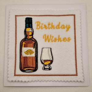 Gestickte Whisky-Geburtstagskarte