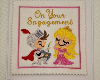 Embroidered Congratulations On Engagement Card