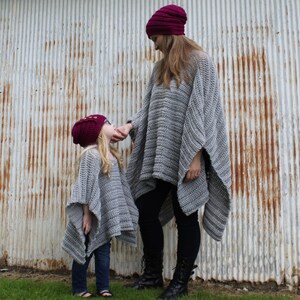 Crochet Pattern for Portland Mommy and Me Poncho, Crochet Poncho Pattern, Poncho, Ruana, Coat, Coat Alternative, Crochet Poncho Pattern image 3