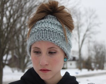 掲載21日まで！rosarymoon Bucktail Knit Beanie Star-crossed Lovers Messy Bun Beanie **pattern Only. Messy