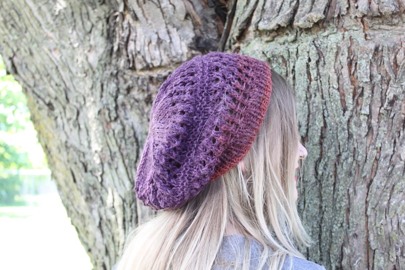 Boho Slouchy knit slouchy pattern knit hat pattern Knitting Pattern for Birmingham Lace Slouchy Bohemian Slouchy hat Lace slouchy