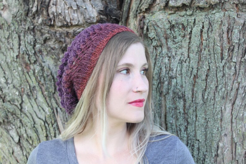 Boho Slouchy knit slouchy pattern knit hat pattern Knitting Pattern for Birmingham Lace Slouchy Bohemian Slouchy hat Lace slouchy
