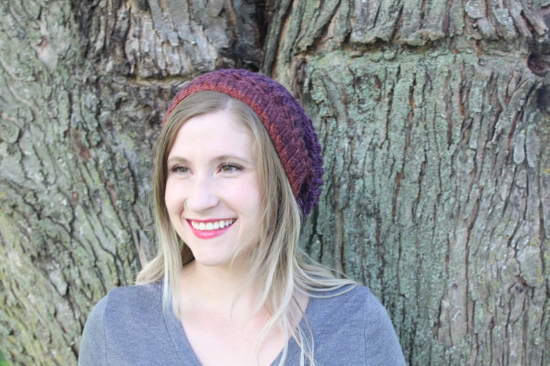 Boho Slouchy knit slouchy pattern knit hat pattern Knitting Pattern for Birmingham Lace Slouchy Bohemian Slouchy hat Lace slouchy