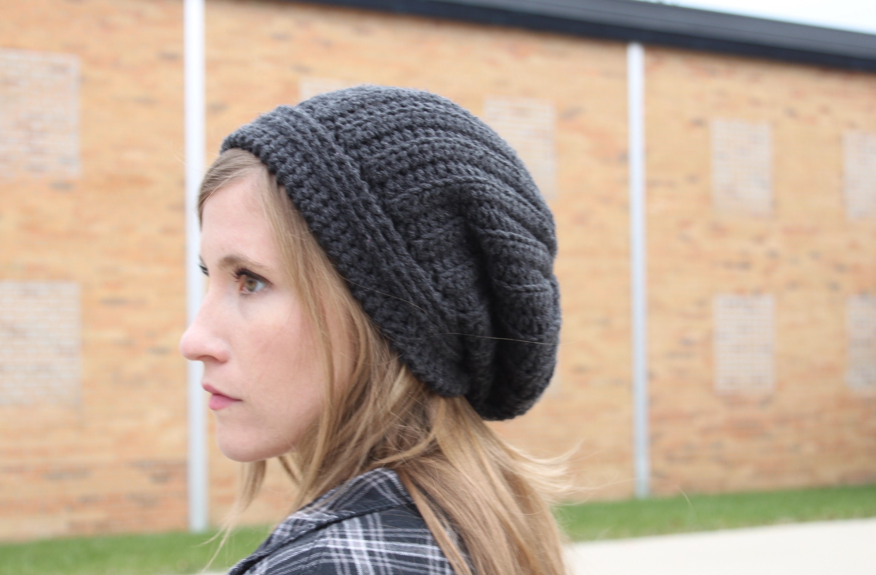 Crochet Pattern for Men's Slouchy Hat Faux Knit Crochet Etsy