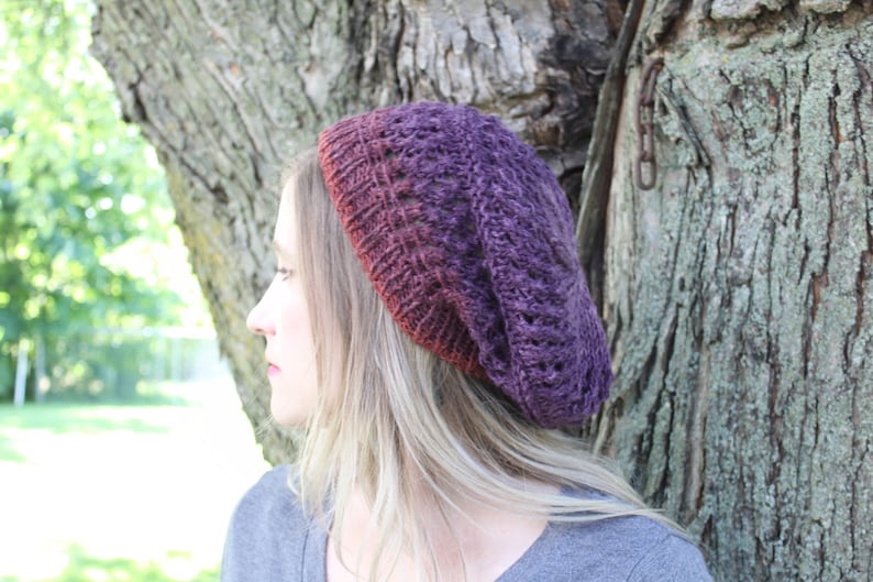 Boho Slouchy knit slouchy pattern knit hat pattern Knitting Pattern for Birmingham Lace Slouchy Bohemian Slouchy hat Lace slouchy