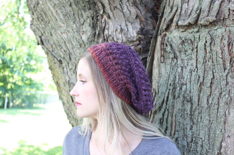 Boho Slouchy knit slouchy pattern knit hat pattern Knitting Pattern for Birmingham Lace Slouchy Bohemian Slouchy hat Lace slouchy