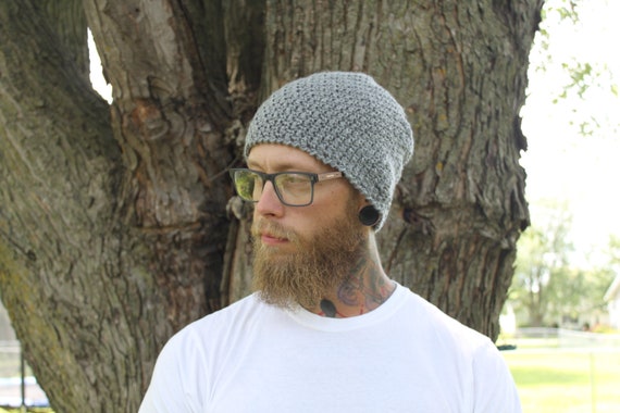 Crochet Pattern Unisex Slouchy Hat | Faux Knit Ribbed Beanie | Textured Knit Look Skull Cap | Easy Adult DIY Crochet Men's Hat |