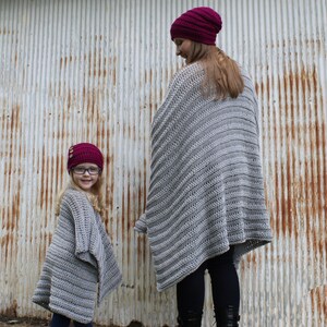 Crochet Pattern for Portland Mommy and Me Poncho, Crochet Poncho Pattern, Poncho, Ruana, Coat, Coat Alternative, Crochet Poncho Pattern image 5