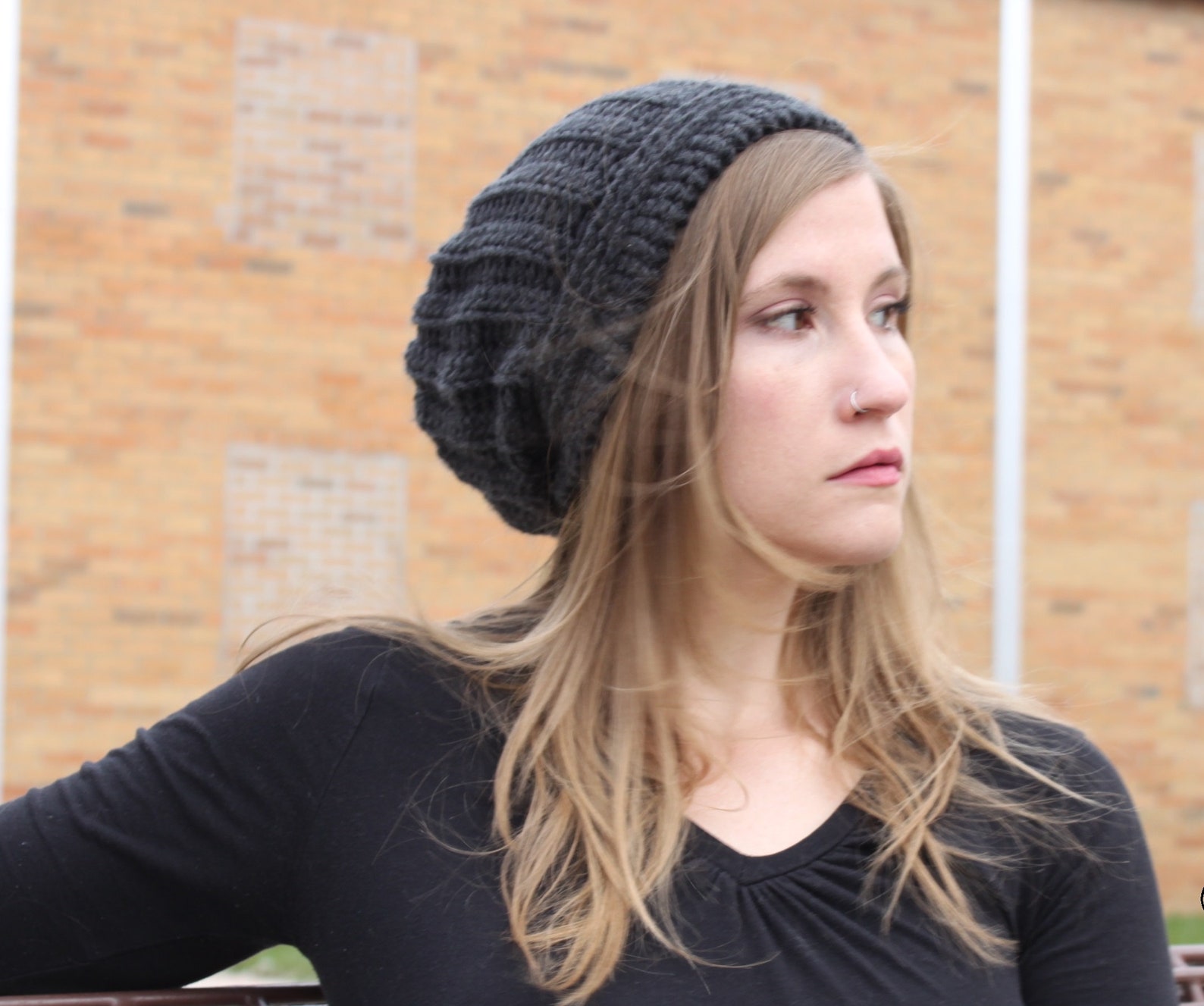 Crochet Pattern for Men's Slouchy Hat Faux Knit Crochet Etsy