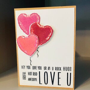Heart Balloons Valentines Day Greeting Card