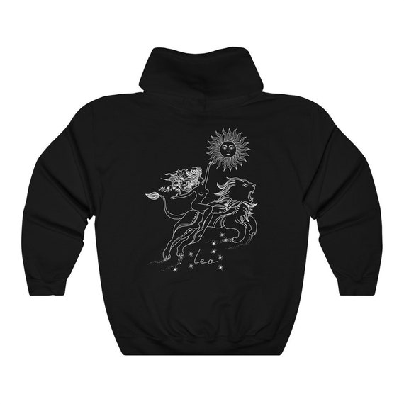 Leo Zodiac Hoodie Aesthetic Hoodie Fine Line Botanical Shirt Astrology Sweatshirt Witchy Hoodie Celestial Horoscope Zodiac Hoodie Sweatshirt