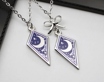 Moonrise Necklace - Moon - Purple - Enamel Pendant