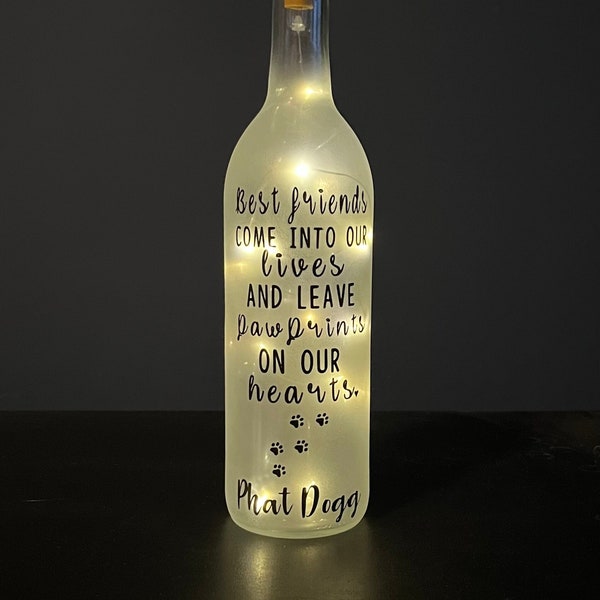 Pet Sympathy Gift / Loss of Pet / Dog Memorial Gift / Bottle Lights / Cat Memorial Gift / Grief and Mourning Pet Loss / Pet Memorial Gift