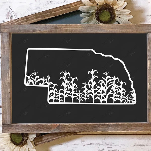 Nebraska State Svg | Nebraska Cornfield | Nebraska Laser Svg | Nebraska Decal | Nebraska Sign Svg | Nebraska Sticker | Nebraska Cut File