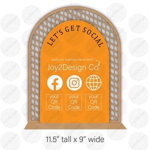 Let's Get social SVG / Dfx / Eps / Social Media Sign Svg / Social Display Svg / QR Code Sign / Laser Cut File / Small Business Laser Svg