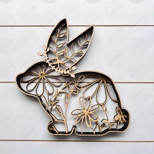3D Osterhase Svg | Eps | Dfx | Hase Svg | Ostern Laser cut Files | Plotterdatei Ostern | Ostern Svg |  Mehrreihige Wandkunst