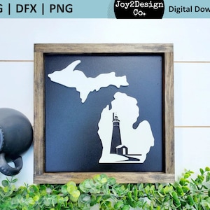 Michigan SVG | DFX | PNG | Fort Gratiot Svg | Michigan Lighthouse Svg | Lake Huron Svg | Laser Cut File