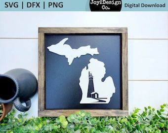 Michigan SVG | DFX | PNG | Fort Gratiot Svg | Michigan Lighthouse Svg | Lake Huron Svg | Laser Cut File