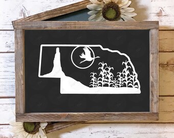Nebraska State Svg | Nebraska Cornfield | Nebraska Laser Svg | Nebraska Decal | Nebraska Sign Svg | Nebraska Sticker | Nebraska Cut File