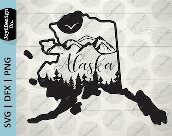 Alaska Svg | Alaska State SVG | DFX | PNG | Alaska Laser Svg | Alaska Mountains Svg