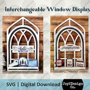 Ventana intercambiable SVG / Ventana de catedral SVG / signo intercambiable / Archivo de corte láser / Descarga digital