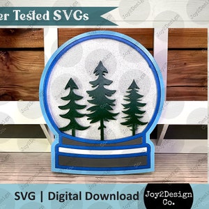 Snowglobe SVG | Snow globe SVG | Winter Wonderland SVG | Winter Glowforge | Laser Tested | Interchangeable Sign