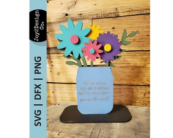 Mothers Day Flower Laser File | SVG | DFX | PNG | Mothers Day Svg | Mother's Day Wood Flowers | Digital Download