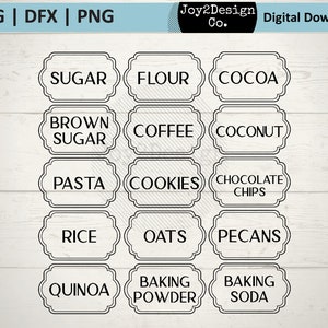 Pantry Labels SVG | DFX | PNG | Vintage Etiketten für Kitchen svg | Digitaler Download