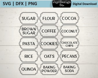Pantry Labels SVG | DFX | PNG | Vintage Labels for Kitchen svg | Digital Download