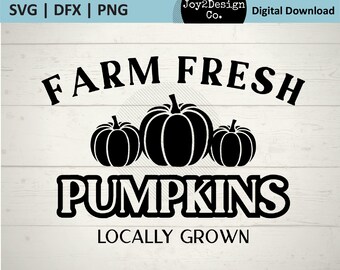 Zucca fresca di fattoria SVG – File per cartello autunnale (Download digitale)