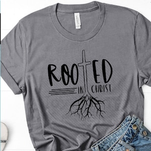 Rooted In Christ SVG | Christian quote Svg / DFX / PNG | scripture svg, faith svg, bible verse cut file | Digital Download