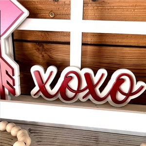 XOXO Svg / Png / Dfx / xoxo laser svg / Valentine Laser svg / Mini letrero con bandeja escalonada / Descarga digital